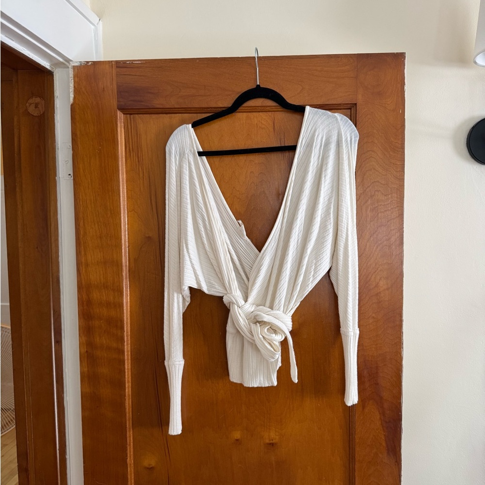 We The Free Cream Wrap Blouse